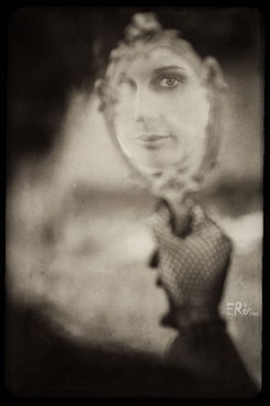 portrait-femme-reflet-visage-miroir-art-nouveau